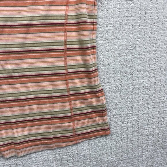 Columbia Retro Striped T-Shirt Women’s Sz M Salmon Pink Boho Outdoor Casual Top - Picture 6 of 14
